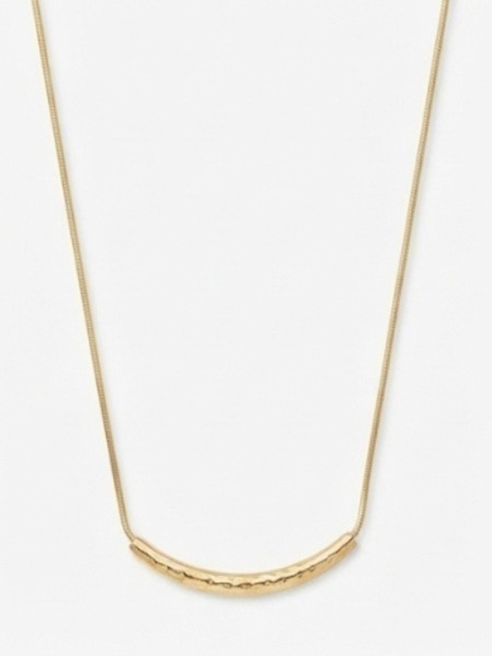 Lia Sophia Gold-Tone Curved Bar Snake Chain Minimalist Necklace